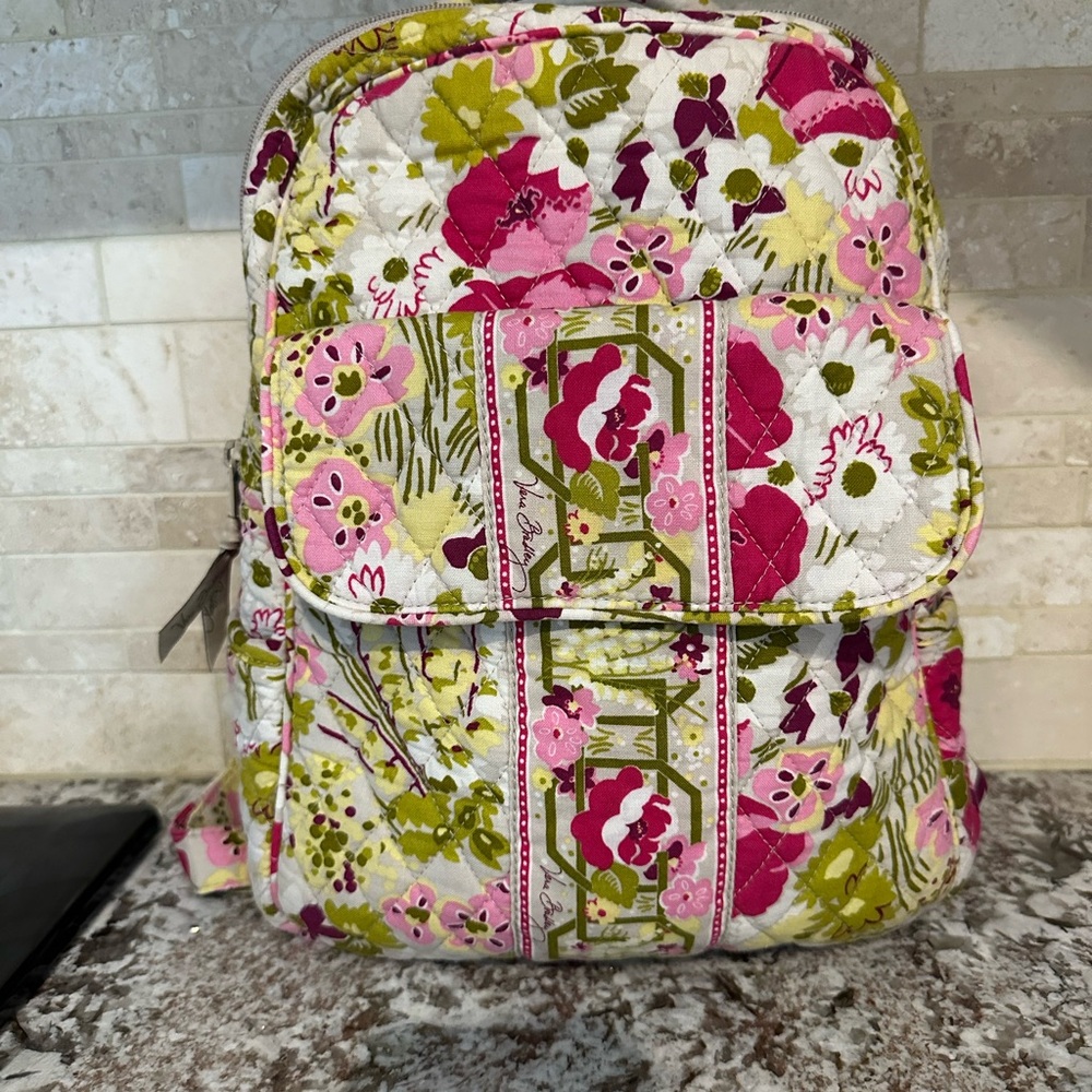 Vera Bradley Pink Floral Quilted Backpack